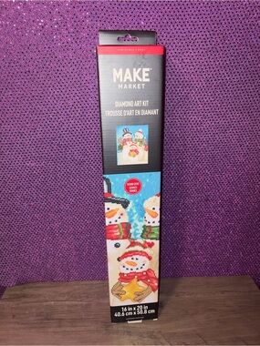 Makers Market Snowman Diamond Art Kit Christmas Holiday DIY Craft NEW 16x20
